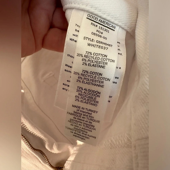 NWT GOOD AMERICAN Good Legs 16 White Straight Leg Sculpt Raw Hem Jeans Mid Rise2 - Picture 15 of 16